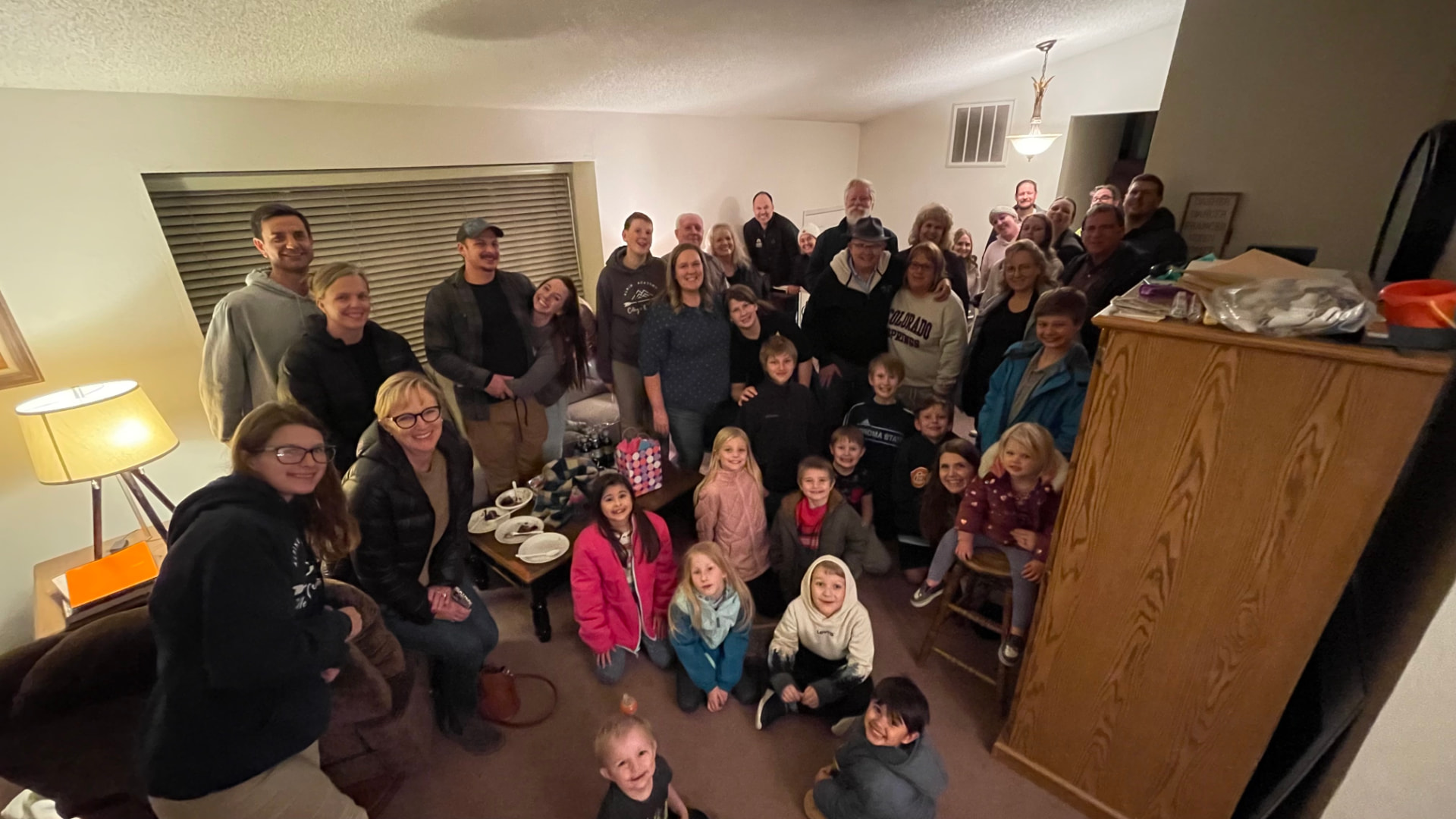 Ward members gathered together indoors